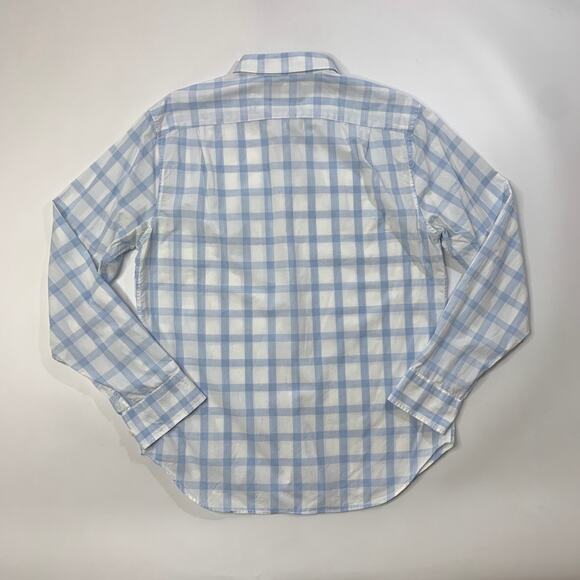 Bonobos Shirt Mens M Medium White Blue Cotton Standard Fit Windowpane Plaid - Picture 8 of 13
